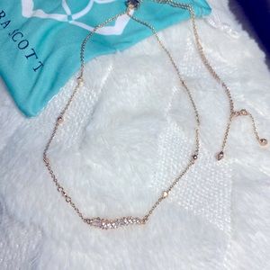 Kendra Scott RARE CaterpillarBaguette/Round Stone Necklace Rosegold